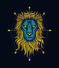 Lion Mascot Sport Style Vector Logo