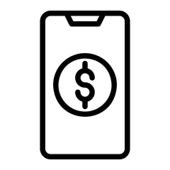 mobile payment line icon