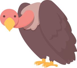 Shocked vulture icon cartoon vector. Bird tree. Wing style