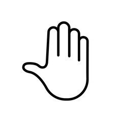 Fototapeta premium Hand palm vector icon. Symbol of greeting, handshake, warning, danger, help, gratitude. For logo, web design, user interface.