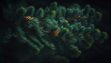 Fototapeta na wymiar fir branches as a background for a Christmas card