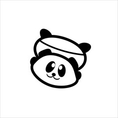 Vector panda on white background