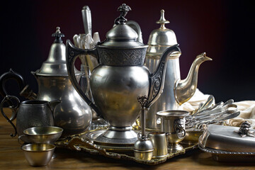 Silverware on an old background.