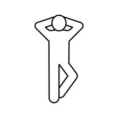 relax man silhouette line icon vector illustration