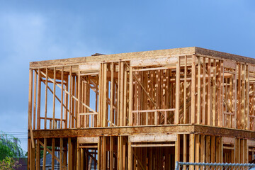 Stick house timber beams and truss frames were sourced framework trusses rafters
