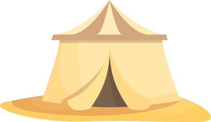 Arab tent icon cartoon vector. Desert camp. Islamic house © nsit0108
