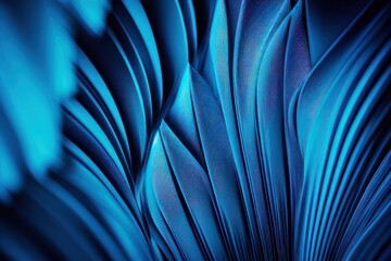 Blue abstract background with waves and curves , generative ai
