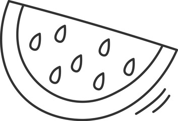 Continuous watermelon slice fruit line art Holiday food design element