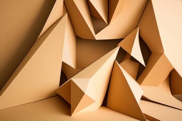 Beige abstract background with fractals elements, generative ai