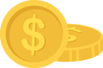 Golden coins flat illustration Finance and banking system