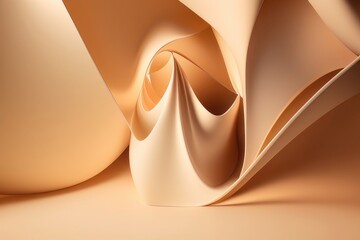Beige abstract background with fractals, generative ai