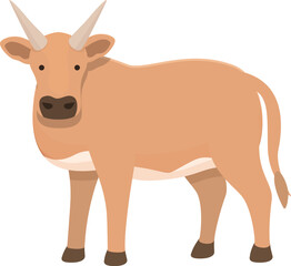 Big cow icon cartoon vector. Farm cattle. Grass milk