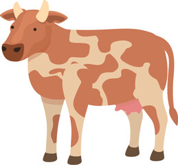 Garden cow icon cartoon vector. Dairy animal. Milk grass