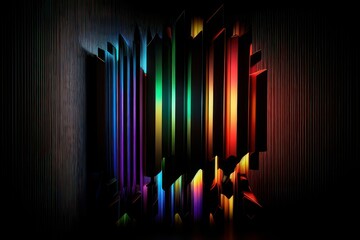 black background concept with green, red, blue and yellow, generative ai
