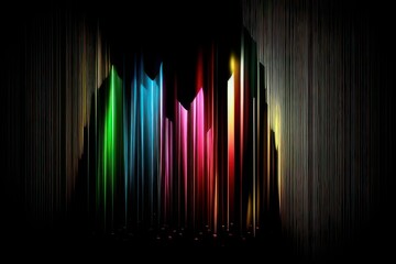 black background concept with green, red, blue and yellow, generative ai