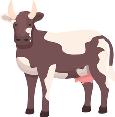 Veal cow icon cartoon vector. Cattle farm. Eat dairy