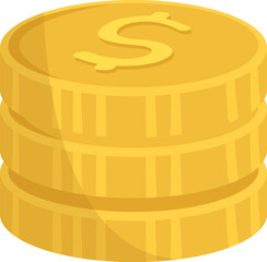 Golden coins flat illustration Finance and banking system