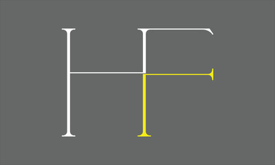 HF FH H F Initial Letter Vector Logo Design