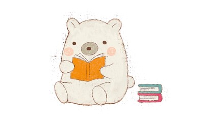 本を読み漁るクマ(jpg)