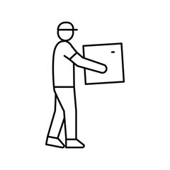 man courier line icon vector illustration