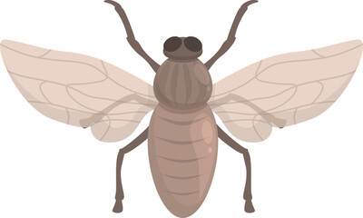 Health tsetse fly icon cartoon vector. Africa insect. Ancient wings