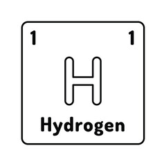 hydrogen chemical element line icon vector illustration