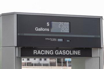 Racing gasoline dispenser. Racing gas and fuels contain additives that increase the octane level that high performance engines require.