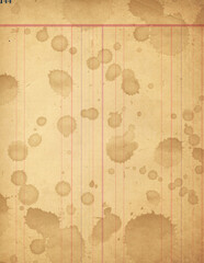 Coffee stained ledger paper