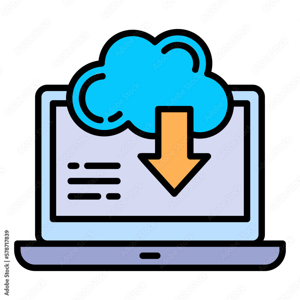 Poster download data server stock illustration, cloud data transfer concept, public file transfer server ve