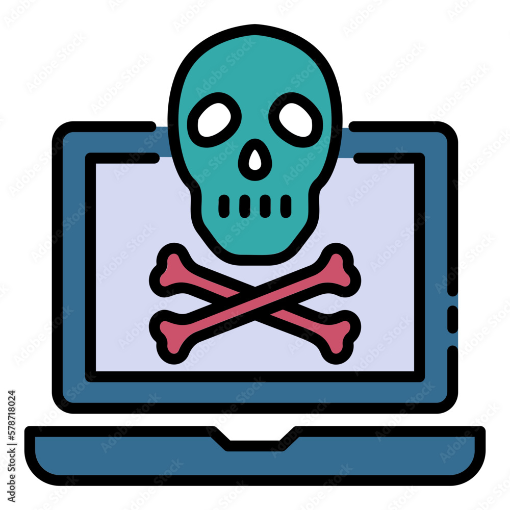 Poster blue death screen concept, computer virus vector icon design, cloud computing and internet hosting s
