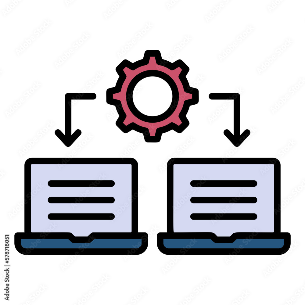 Aufkleber desktop screen sharing vector icon design, intranet graphic, shared resources concept, rdp access si