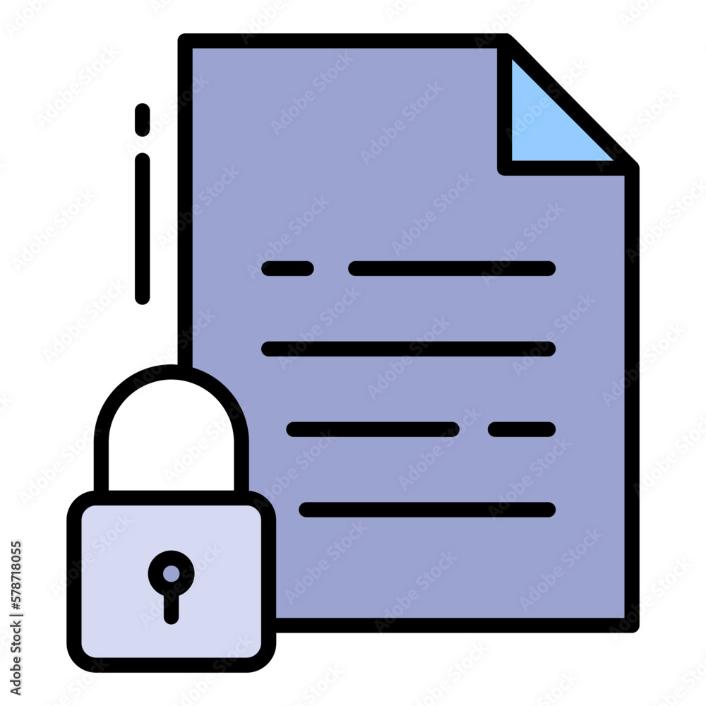 Poster service level agreement stock illustration, secure document storage vector icon design, cloud comput