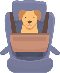 Dog seat icon cartoon vector. Car travel. Animal puppy