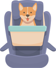 Puppy animal seat icon cartoon vector. Car travel. Cute transport