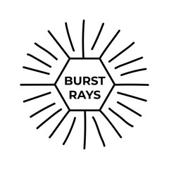 Sun burst vintage shapes, sun ray frames retro vector design elements 