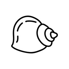 Illustration with seashell nautilus. Object for logo, card, flyer. Minimalist sign for logo, emblem, banner. Hand drawn illustration with ammonite fossil in modern style