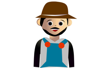 Farmer Profession avatar white background. vector illustration.