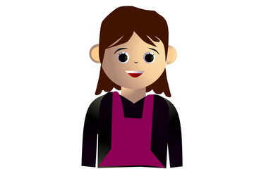 Female Cook Profession Avatar On white background. Vector illustration.