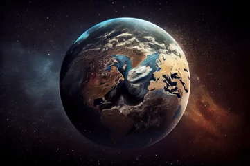 Photo sur Plexiglas Pleine Lune arbre Planet Earth viewed from space. Realistic ilustration. Generative ai