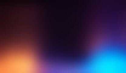 Empty black background is highlighted from below with yellow and blue lights. Abstract graphic.