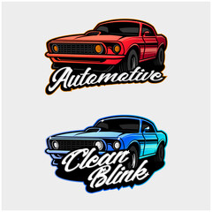 Car Logo Design Set with Classic and Modern Cars