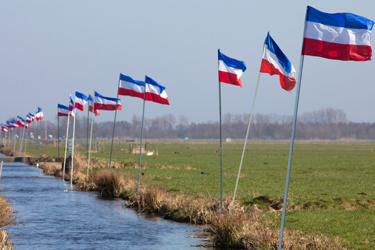 Dutch flags upside down because of farmer protest in the Netherlands
