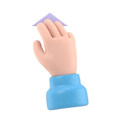 Transparent Backgrounds Mock-up.Touchscreen gesture line icons.3D illustration three hands Swipe Up Cartoon character hand. Supports PNG files with transparent backgrounds.
