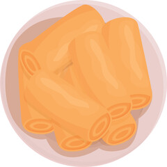 Tasty cheese icon cartoon vector. Spring roll. Restaurant menu