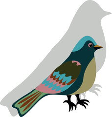 A small decorative bird. Vector file for designs.