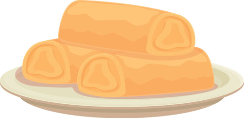 Health spring roll icon cartoon vector. Food cuisine. Taiwan meal