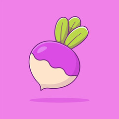 Free vector turnip vegetable cartoon vector icon illustration vegetable icon concept isolated 