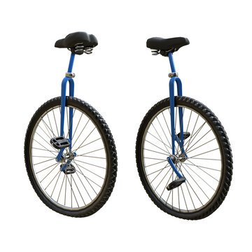 3d rendering unicycle sport equipment one wheel bicycle perspective view