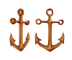 3d rendering anchor ship secure metal device perspective view