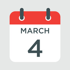 calendar - March 4 icon illustration isolated vector sign symbol